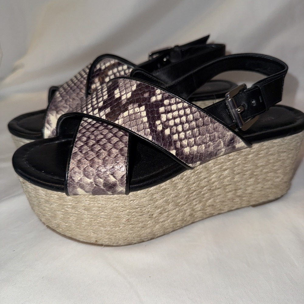 Michael Kors Snake Wedge Heel Sandals  Sz 6M Heel 3.25"